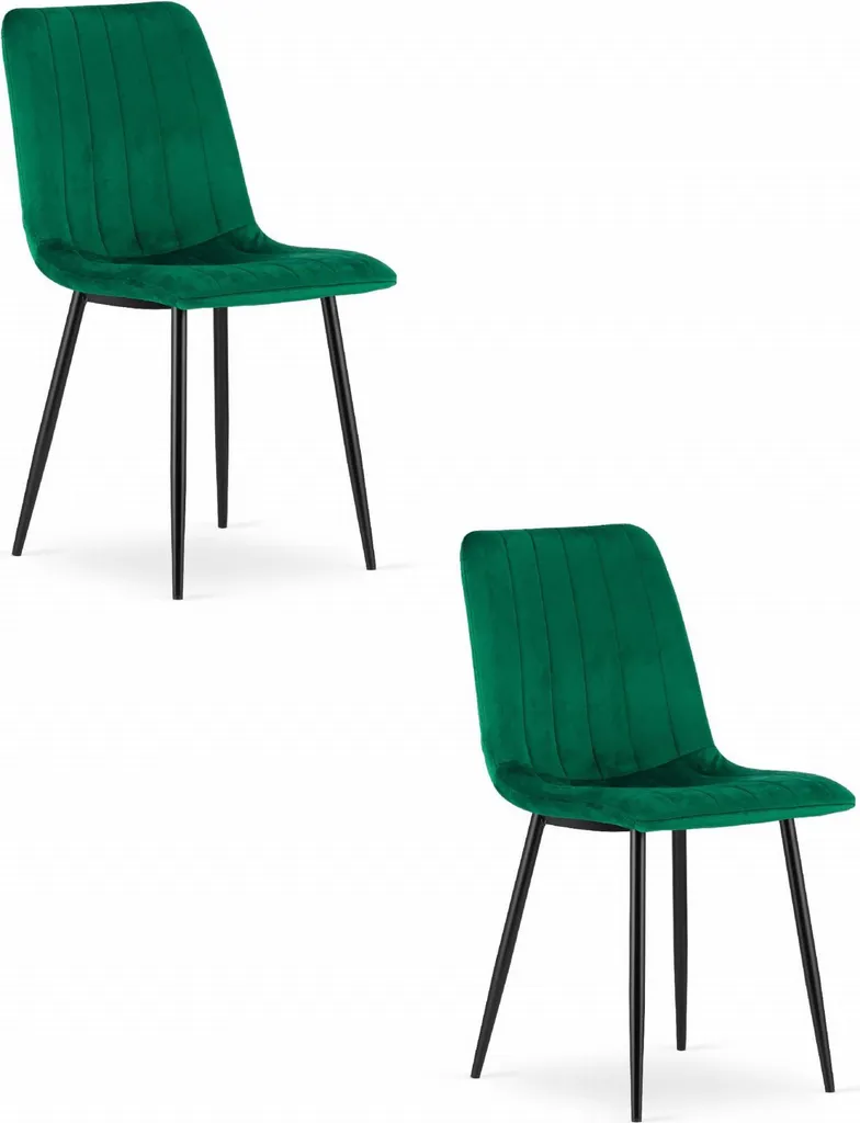 Set 2 Sedie LAVA Velluto Verde Foresta | Arredamento Moderno Living