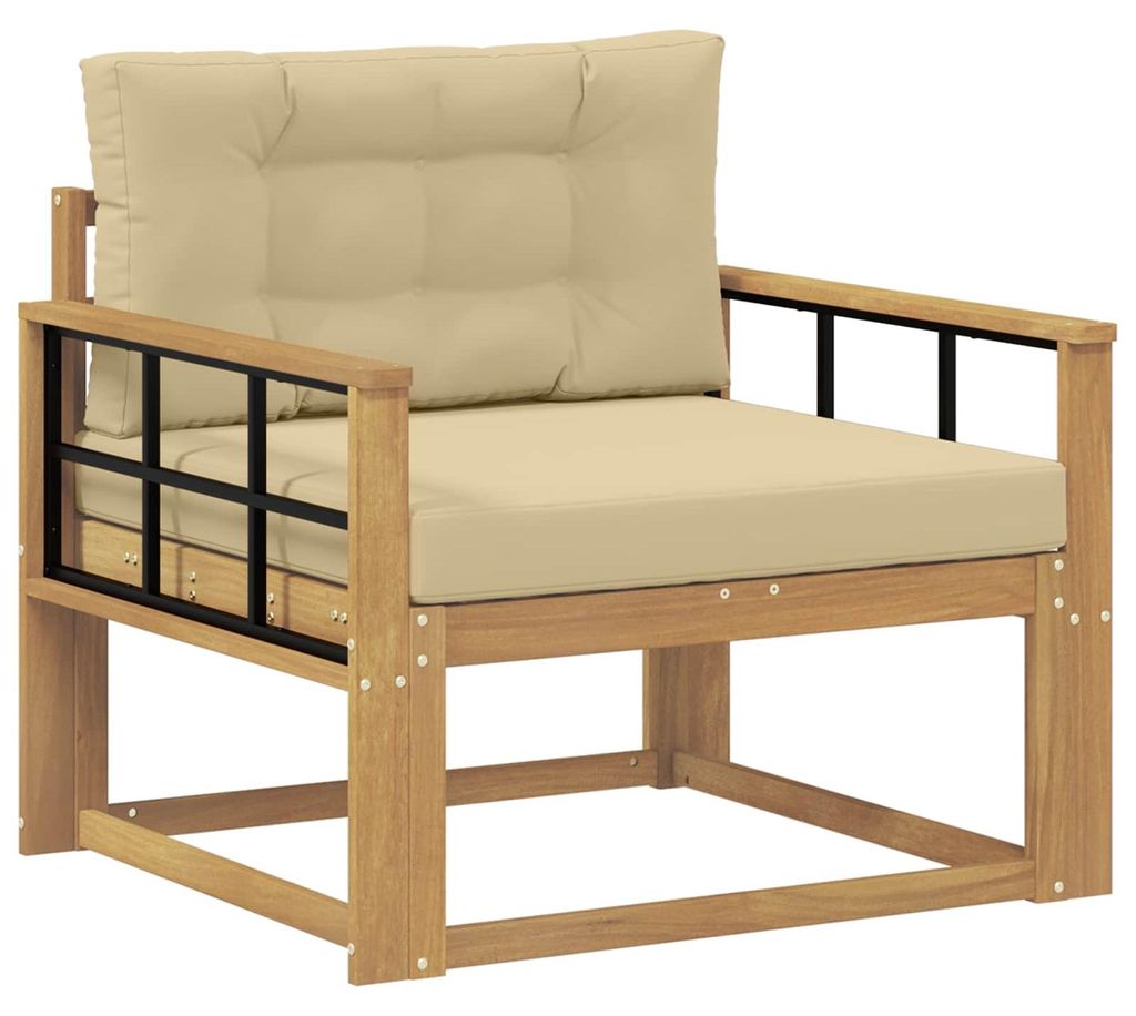 vidaXL Outdoor Mittelsofa Polyester Weiß
