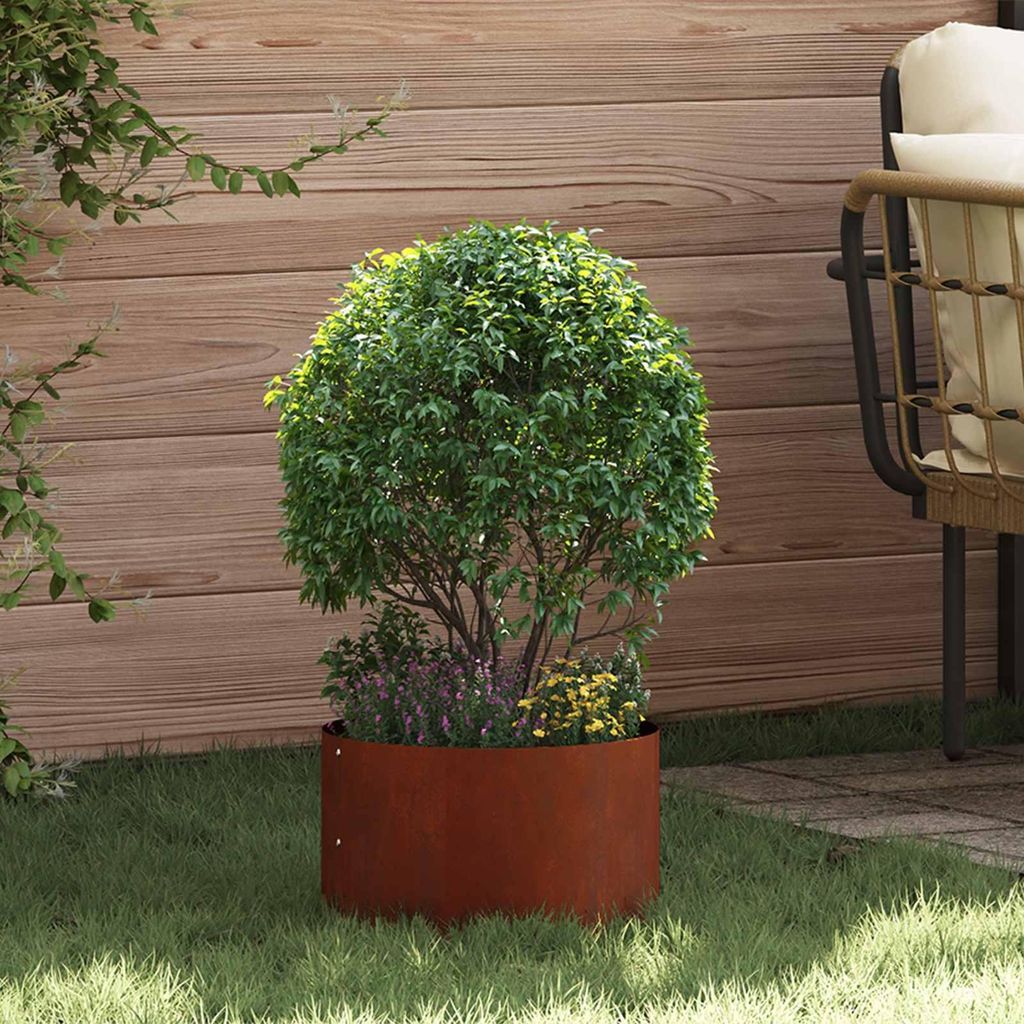 vidaXL Anneau pour plantes Marron 30 x 30 x 20 cm Acier Image du produit 