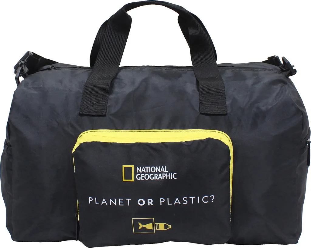 National Geographic Borsa pieghevole realizzata con bottiglie in pet riciclate Nero Taglia unica
