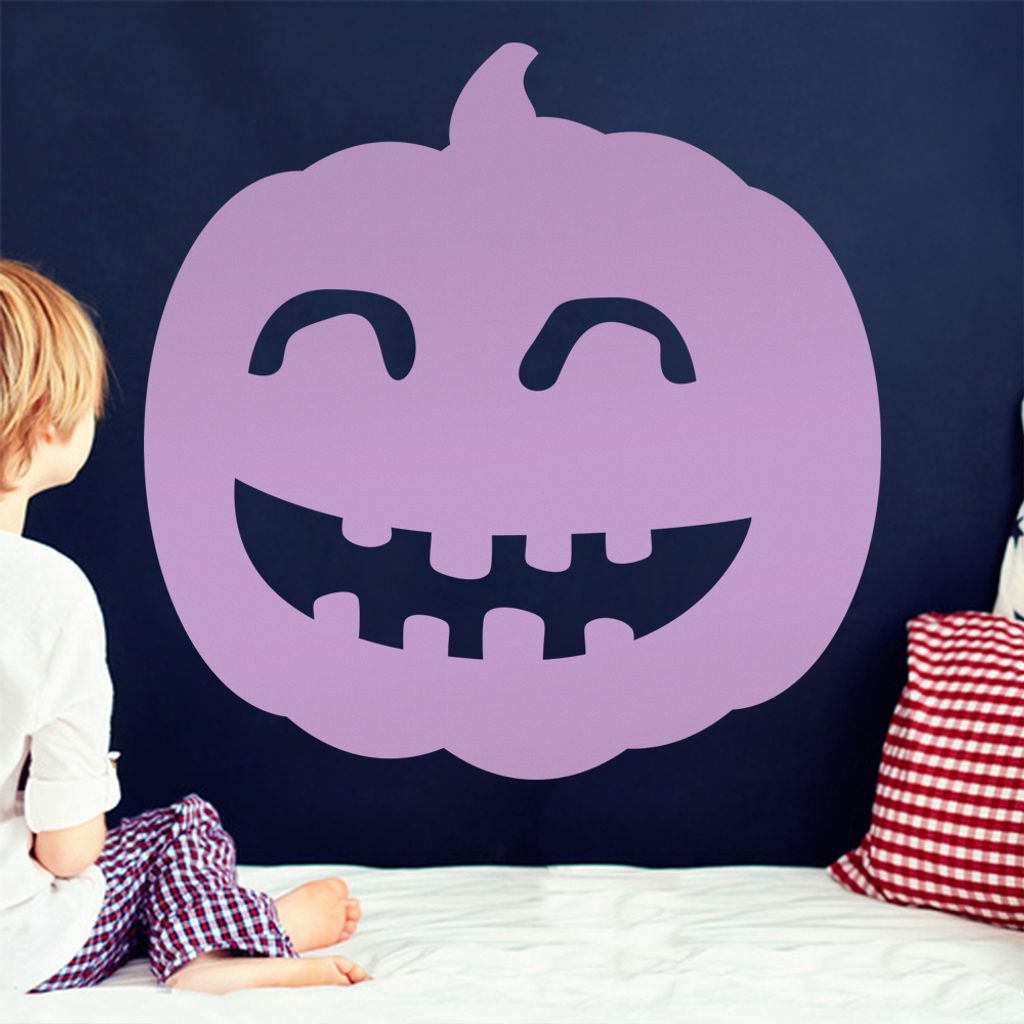 KIWISTAR Kürbis - Lachen Fröhlich Halloween Wandtattoo in 6 Größen - Wandaufkleber Wall Sticker - Dekoration, Küche, Wohnzimmer, Schlafzimmer,...
