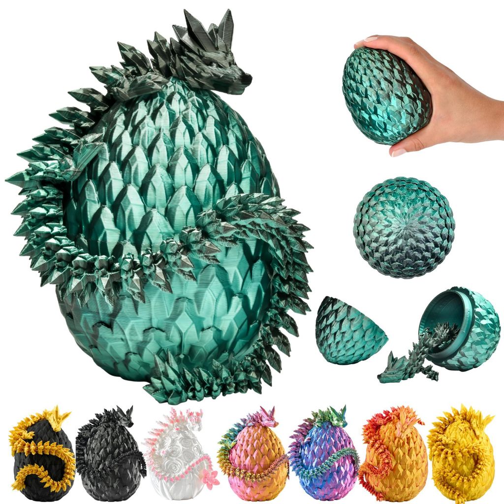 Smok 3D w jaju – figurka kolekcjonerska o wysokości 30 cm w Zdjęcie produktu 