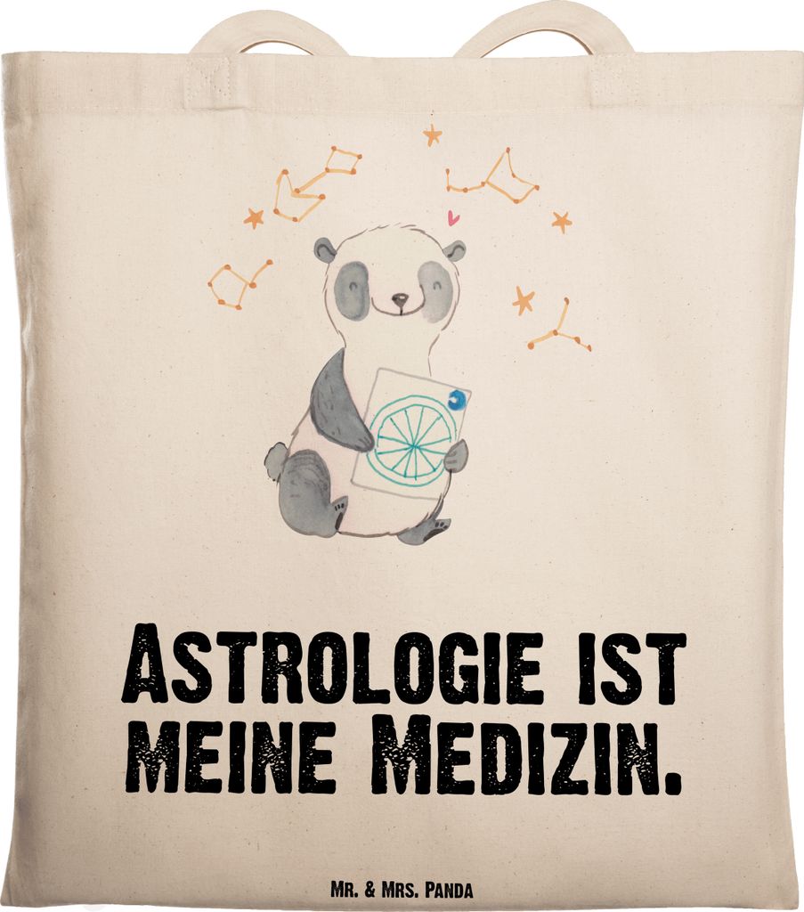 Mr. & Mrs. Panda Shopping Tasche Panda Astrologie - Transparent - Geschenk, Büchertasche, canvas, umhängebeutel, Sternbilder, Uni, Horoskop