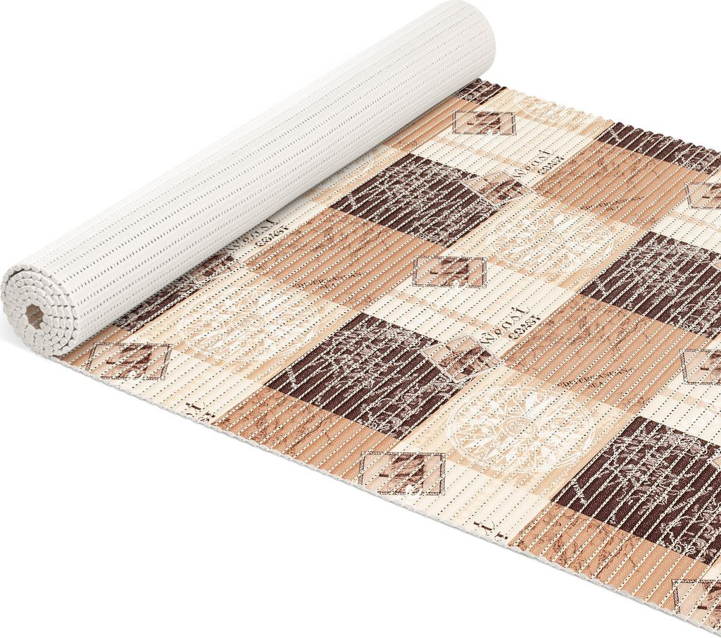 Badematte Anti-Rutsch-Matte Weichschaummatte Maritim Badvorleger beige Breite 65 cm Länge 200 cm