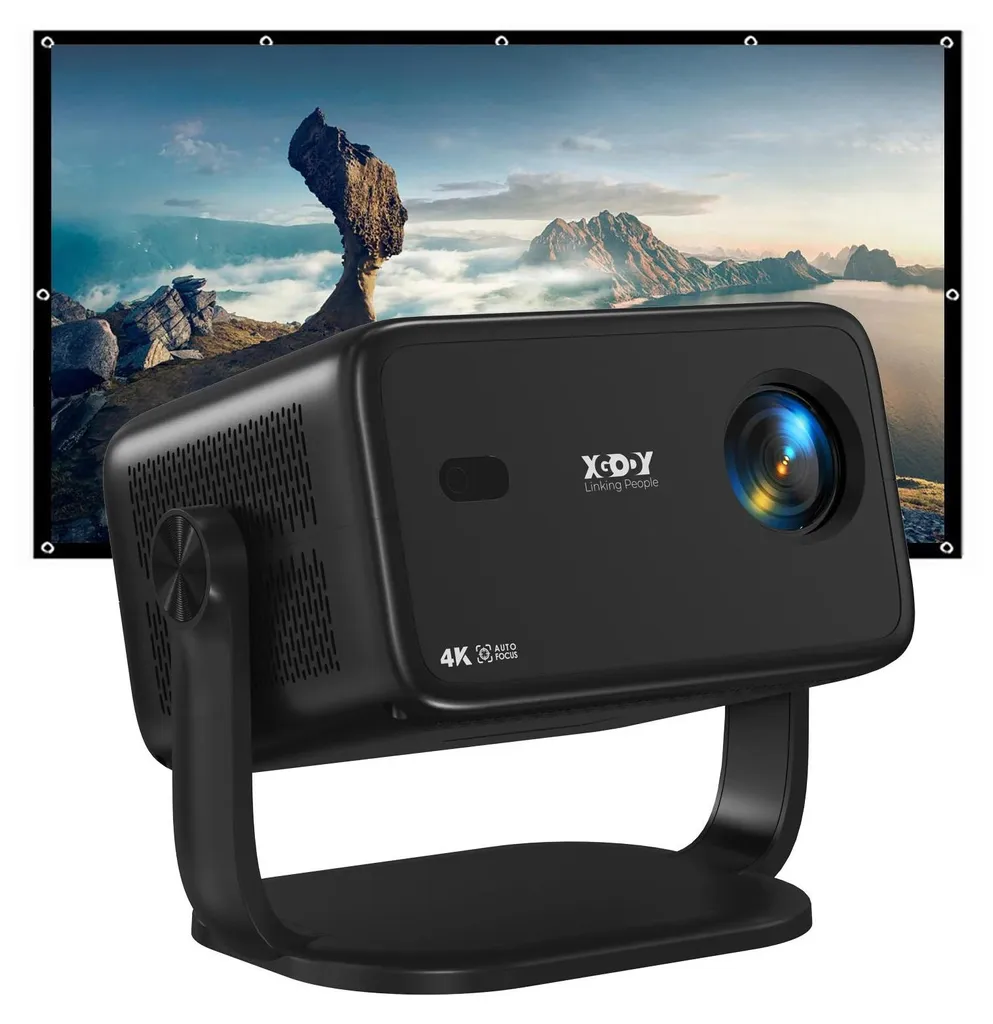 Vidéoprojecteur connecté Full HD blanc avec support cardan A6 ajustable
