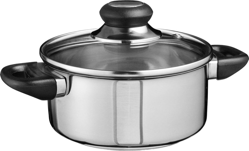 Kochtopf mit Deckel aus Edelstahl - Ø ca. 16 cm Produktbild 