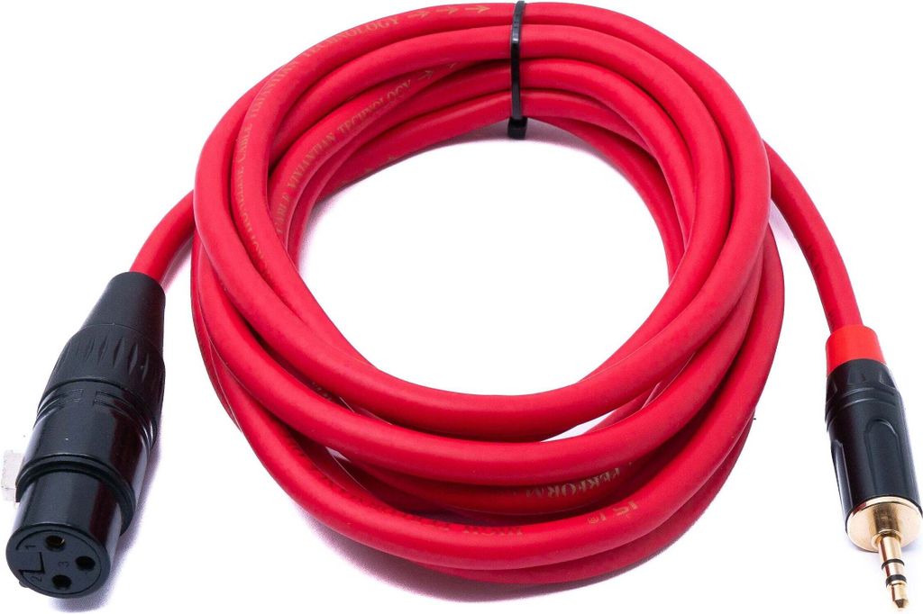 SYSTEM-S Audio Kabel 3 m 3.5 mm Klinke Stecker zu XLR Buchse in Rot