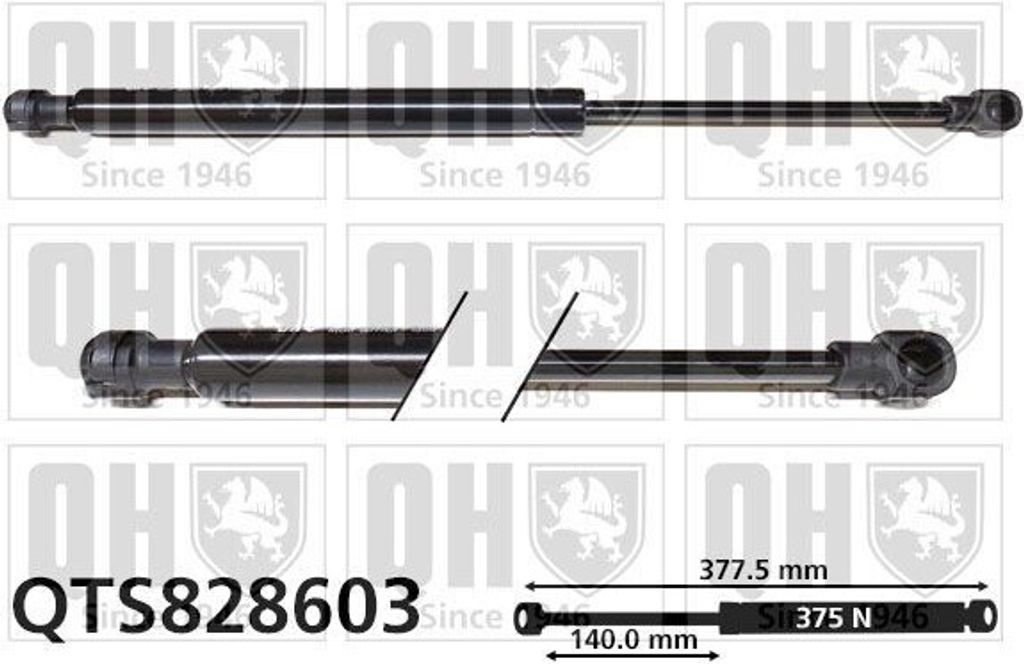 QUINTON HAZELL QTS828603 Gasfeder Heckklappendämpfer für JAGUAR F-Type Cabrio (X152) 378mm