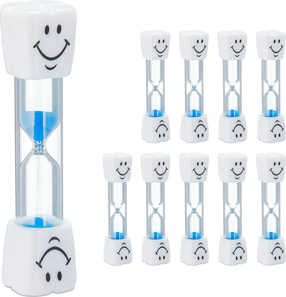Relaxdays 40 x Sablier pour le Brossage des Dents des Enfants Coloré
