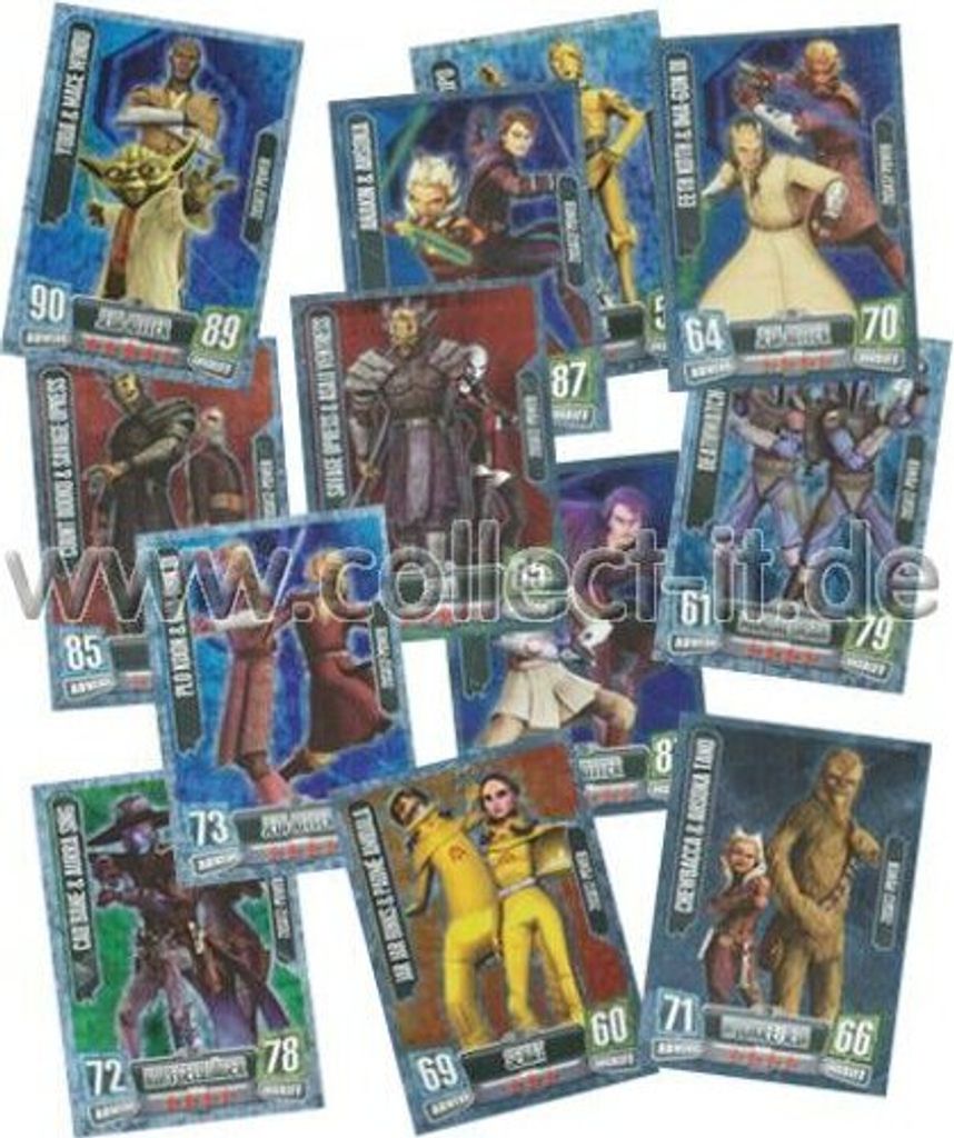 FA2 - Spar 9 - ALLE 12 Zusatz-Power Karten - Deutsch - Star Wars Force Attax - SERIE 2 (2011)