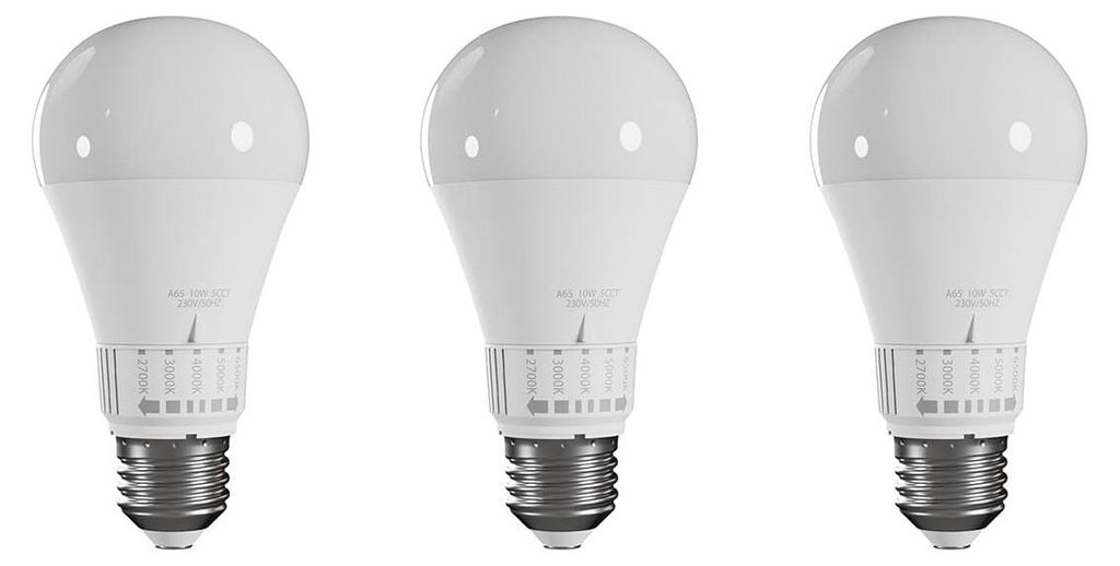 Spectrum LED-Lampe A60 E27 - 10 W - 230 V - 1100 Lumen - 2700-6500 K (einstellbar) - Ø 65 mm - Für Decken-, Tisch- oder Stehlampen - 3 Stück