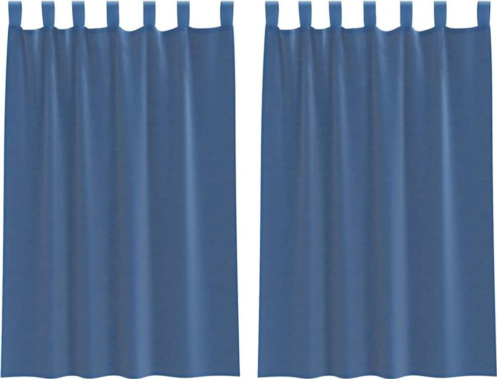 Voile Vorhänge mit Stangentaschen 2 Stk. Königsblau