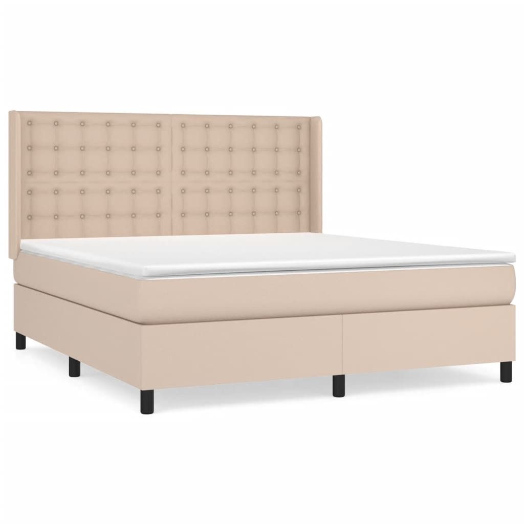 Boxspringbett Matratze Cappuccino-Braun 160x200 cm Kunstleder
