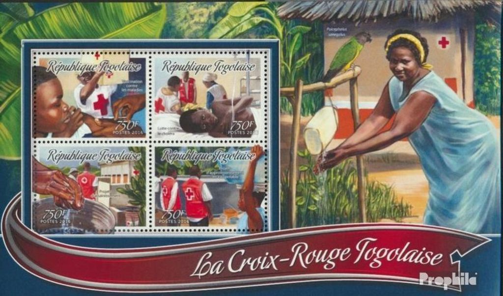 Briefmarken Togo 2016 Mi 7524-7527 Kleinbogen (kompl. Produktbild 