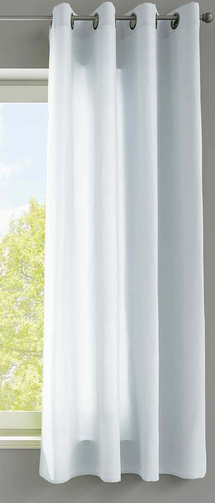 1er Set Vorhänge Schal Ösen »Berlin« HxB 175x140 cm Weiß Blickdicht Microsatin Lichtdurchlässig Uni Matt, 20405N