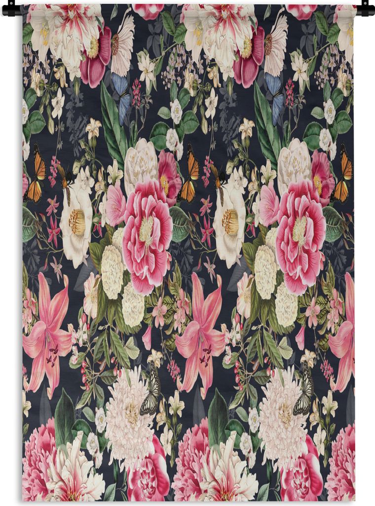 MuchoWow Wandteppich Wandbehang Blumen - Anemone - Lilie - Collage 60x90 cm Tapisserie Dekoration Wandtuch - Foto-Teppich - Abwaschbar