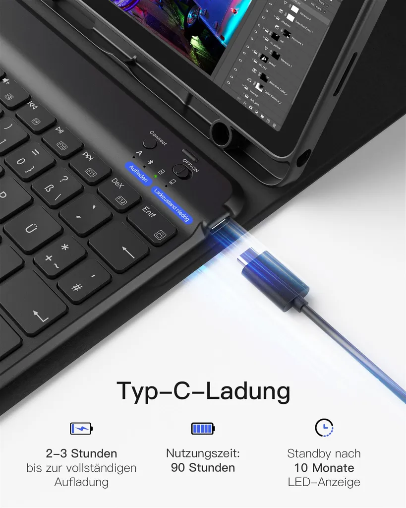 Clavier Bluetooth Inateck N0028 pour Tablette Samsung Galaxy Tab A9+ - 7