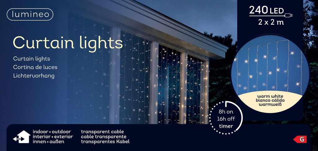Lumineo curtain steady koristevalosarja ulkokäyttöön, 2 x 2 Produktbild 