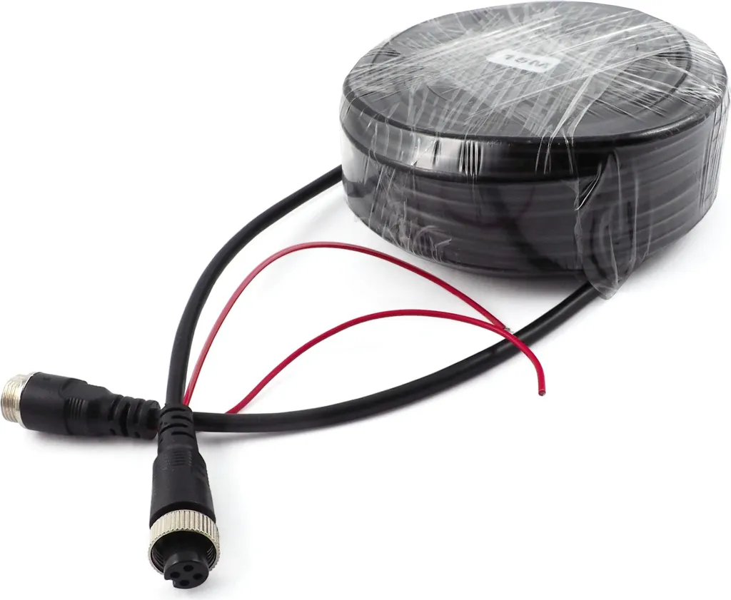 Cavo Video Retrocamera 15m 4 Pin Aviazione Impermeabile per Camper e Camion