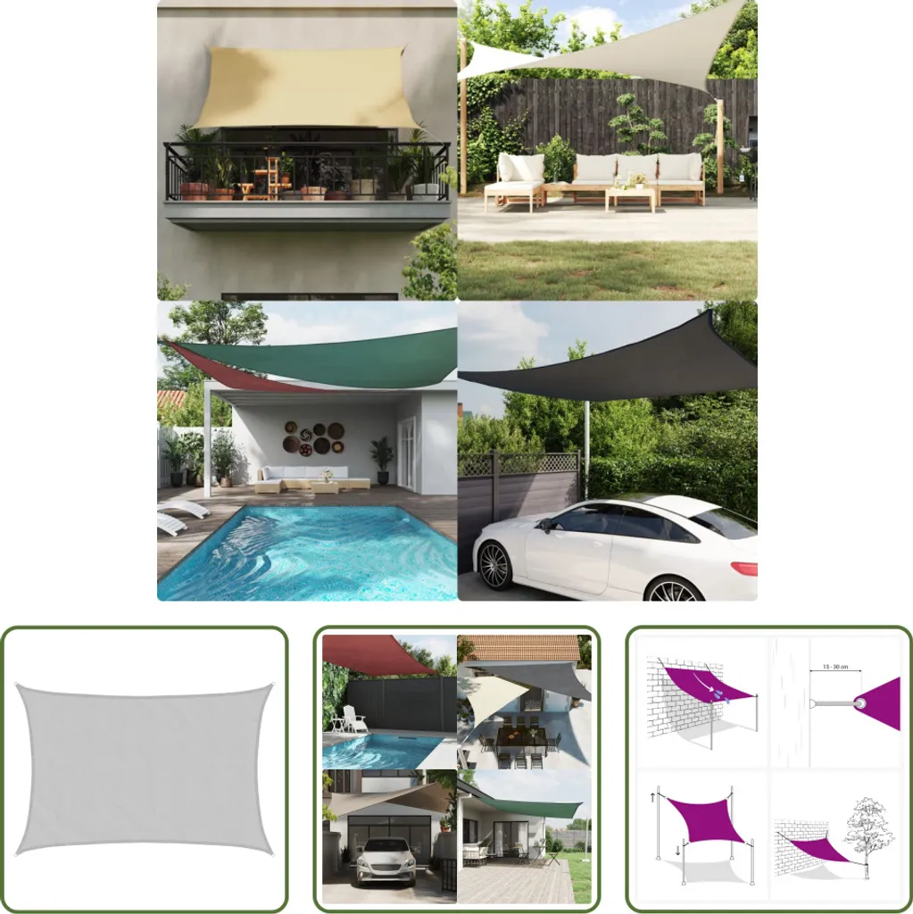 Tenda da Sole 5x3 m Grigio Chiaro Oxford | The Living Store Online