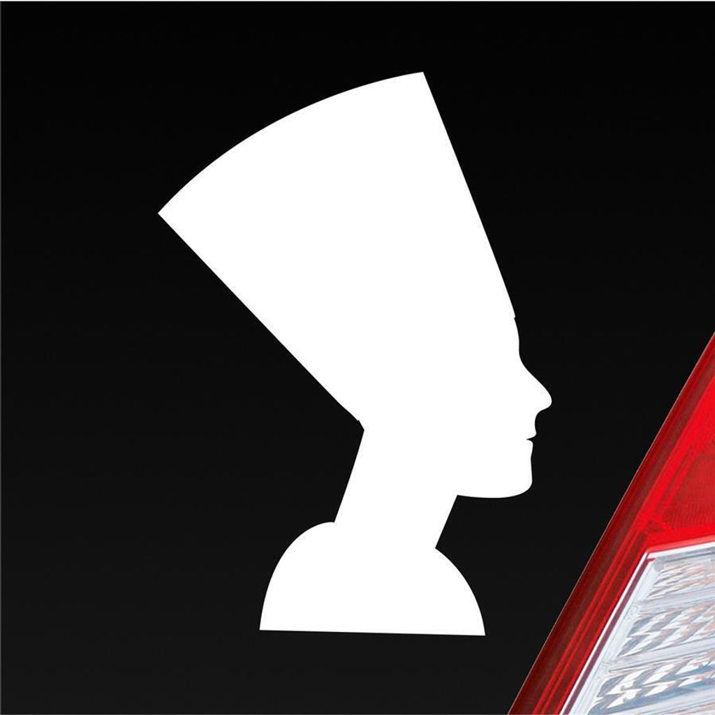 Auto Aufkleber Pharaonin Nofretete Pharao Ägypten Egypt Car 10x14 cm Weiss Matt Sticker Heckscheibenaufkleber