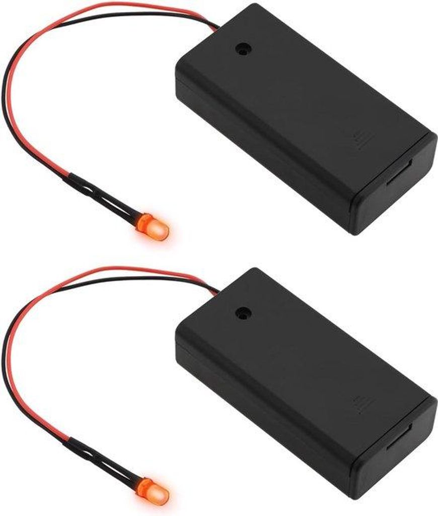 LED-Alarm für Autos, Boote, Werkstatt - 2 Stück - 5 mm rote LED-Licht - AA-Batterien - nicht im Lieferumfang enthalten