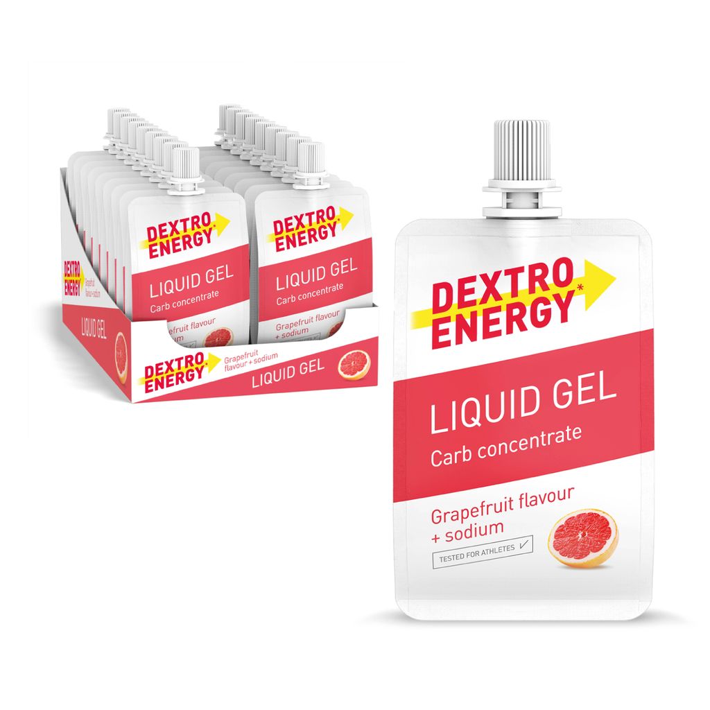 Dextro Energy Liquid Gel Grapefruit + Natrium, 18x60ml (18er Pack), Energy Gel zur Kohlenhydrate Versorgung