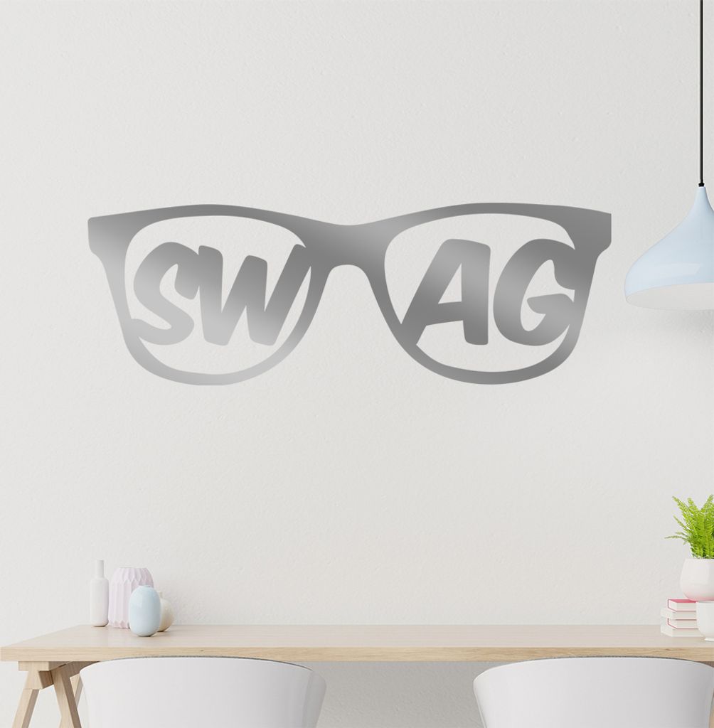 Swag Brille Wandtattoo in 6 Größen - Wandaufkleber Wall Sticker - Dekoration, Küche, Wohnzimmer, Schlafzimmer, Badezimmer