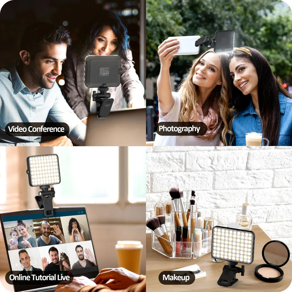Lampe LED pour Vlog et Visioconférence Batterie 2000mAh Orientable - 6