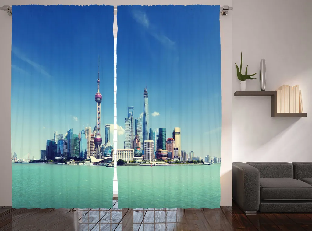 Grand Rideau Salon 280x225 cm pour Habiller une Baie Vitrée Moderne