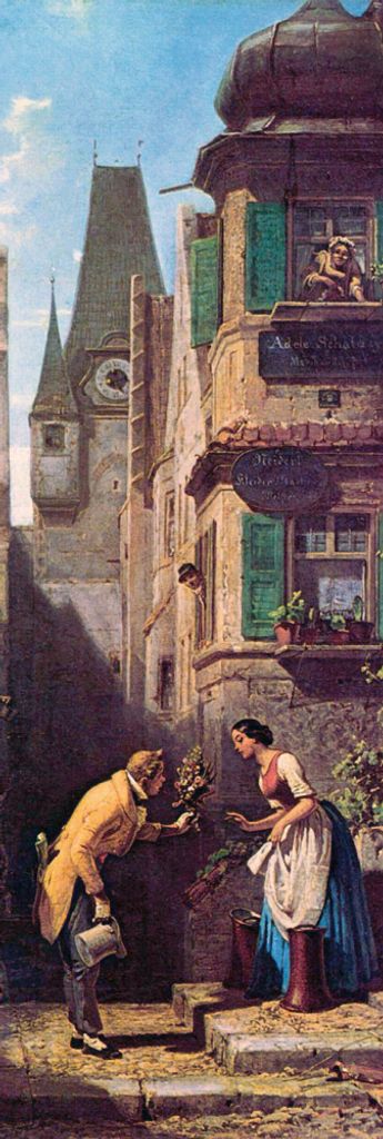 Carl Spitzweg Kunstdruck Bild - Der Ewige Hochzeiter, 1860 Detail (158 x 53 cm)