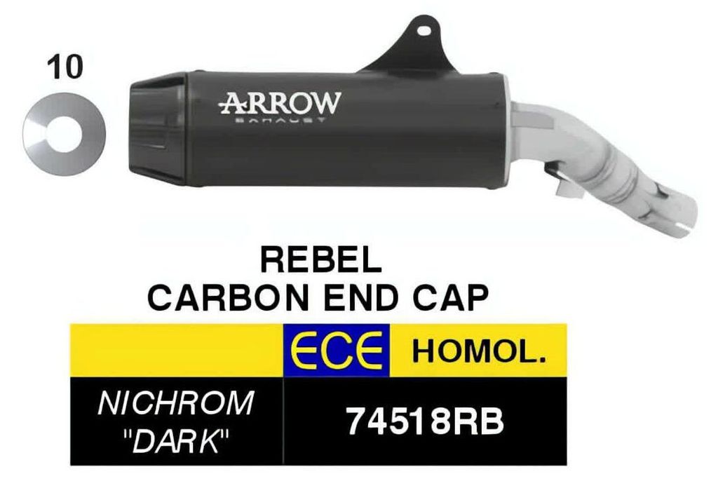ARROW Slip-On Auspuff genehmigte Rebel Carbon-Kappe für Honda CMX 1100 Rebel T