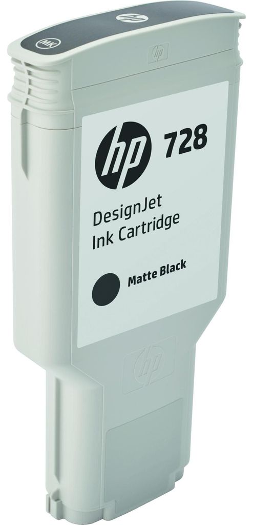 HP Matná čierna atramentová kazeta 728 DesignJet, 300 ml, Obrázok produktu 