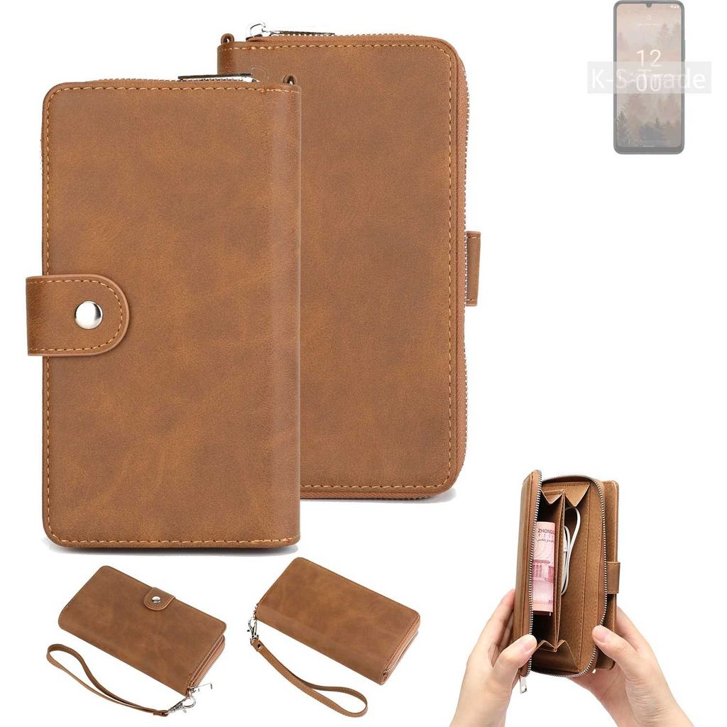 K-S-Trade Handyhülle Schutzhülle kompatibel mit Nokia C31 & Portemonnee Tasche Handytasche Case Etui Geldbörse Wallet braun (1x)
