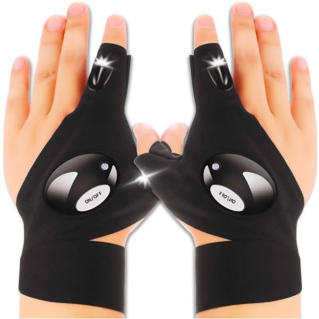 LED Taschenlampen Handschuhe (1 Paar) – Leuchtende Produktbild 