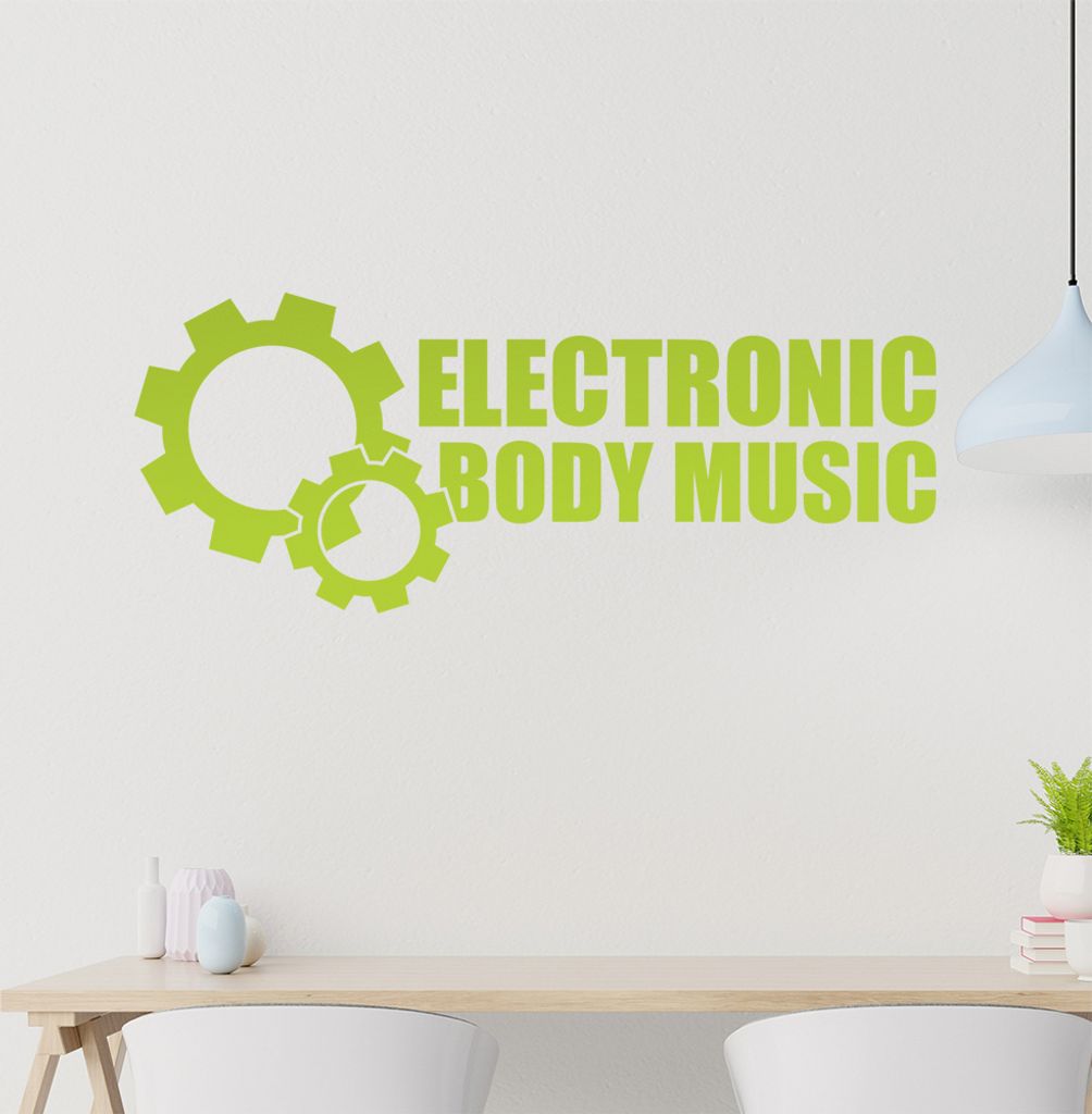 KIWISTAR Electronic Body Music - EBM Oldschool Retro Wandtattoo in 6 Größen - Wandaufkleber Wall Sticker - Dekoration, Küche, Wohnzimmer, Schlaf...