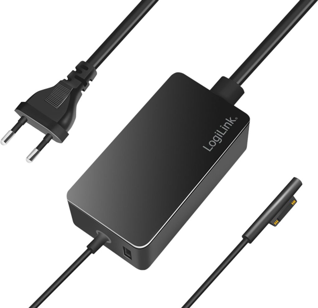 LogiLink Netzteil für Surface Notebooks 65 Watt schwarz Produktbild 