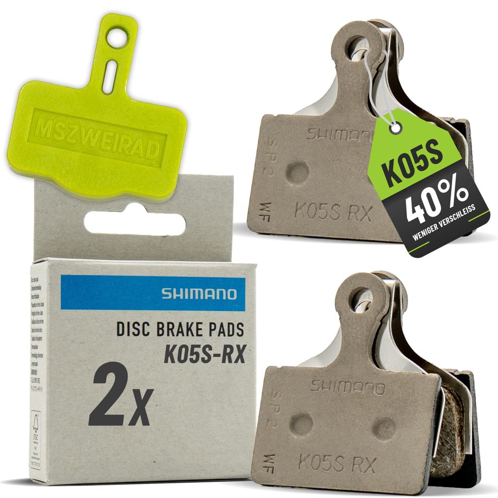2er Set Shimano Scheibenbremsbeläge Satz K05S-RX Resin + Produktbild 