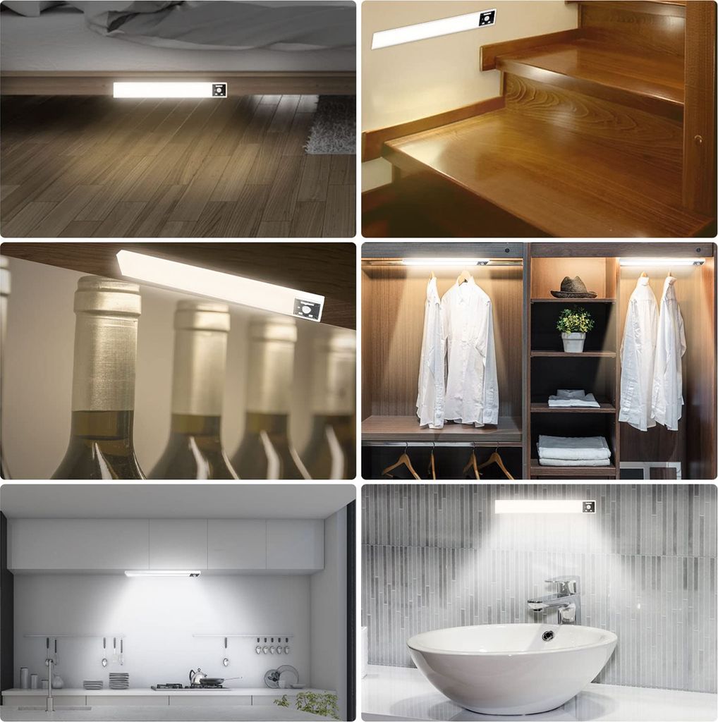 2Stück Unterschrankleuchten LED-Bewegungsmelder Licht 30CM Produktbild 7
