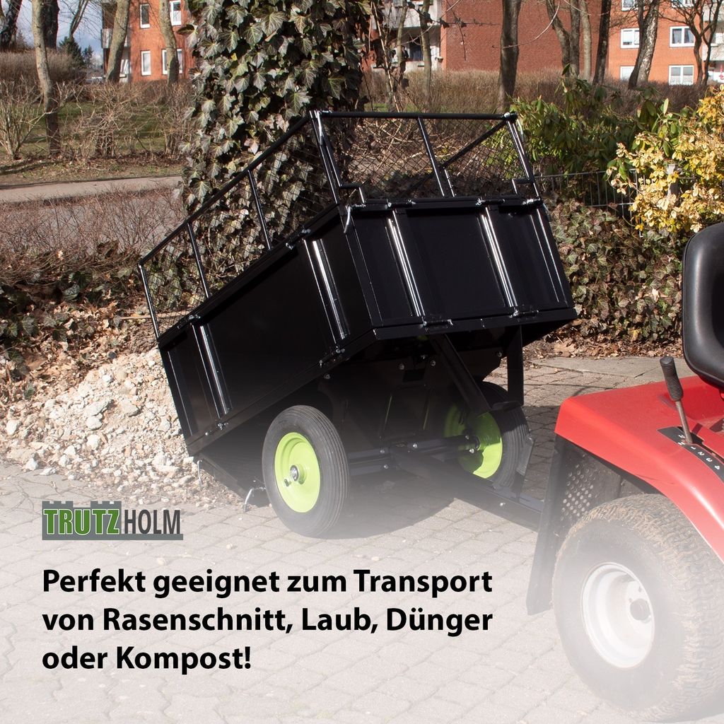 Rasentraktor Anhänger Kippanhänger 300 kg kippbar mit Produktbild 10