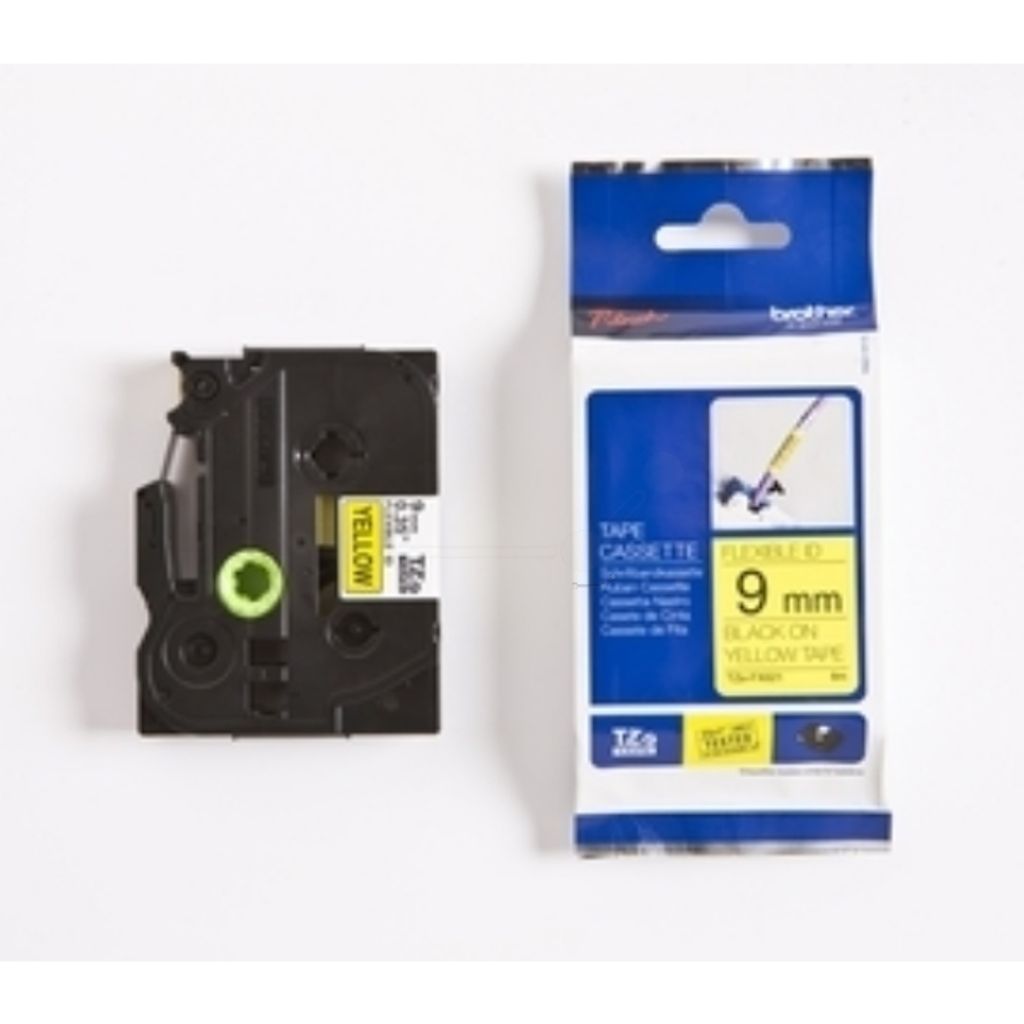 brother Schriftband TZe-FX621 TZEFX621, 9 mm schwarz auf gelb