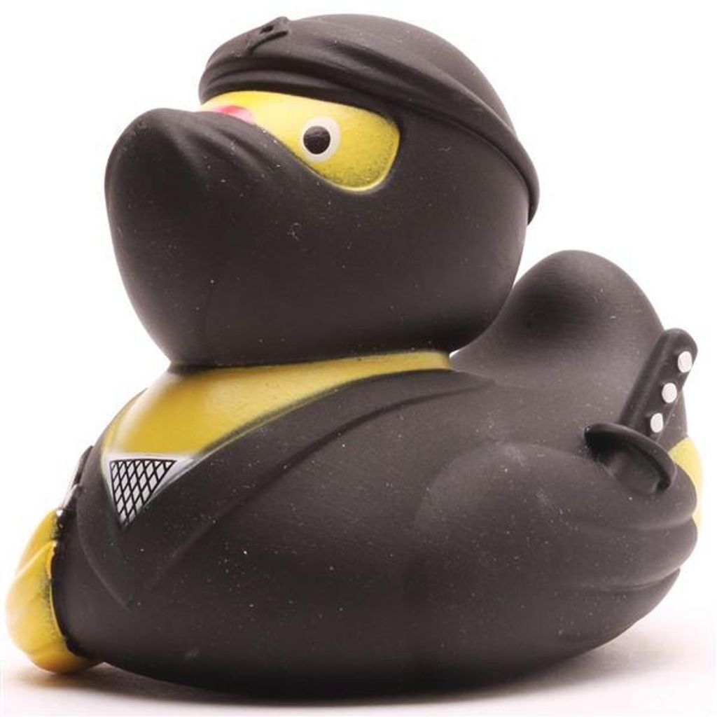 Badeente Ninja Schwarz Vinyl 8 cm