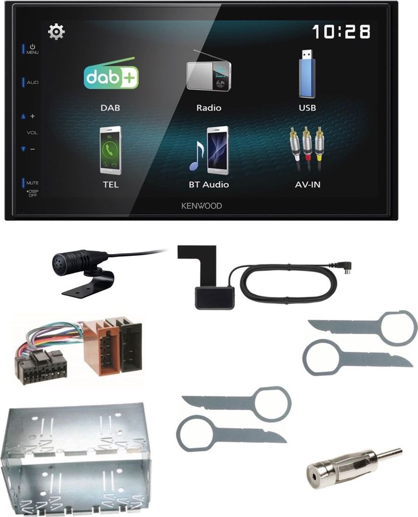 Kenwood DMX-125DAB Bluetooth USB MP3 DAB+ Einbauset für Produktbild 