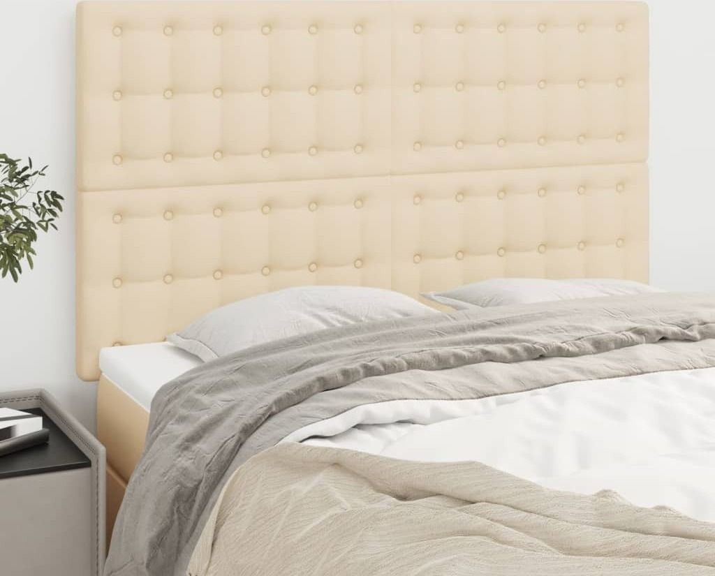 The Living Store Kopfteile 4 Stk. Creme 72x5x78/88 cm Stoff