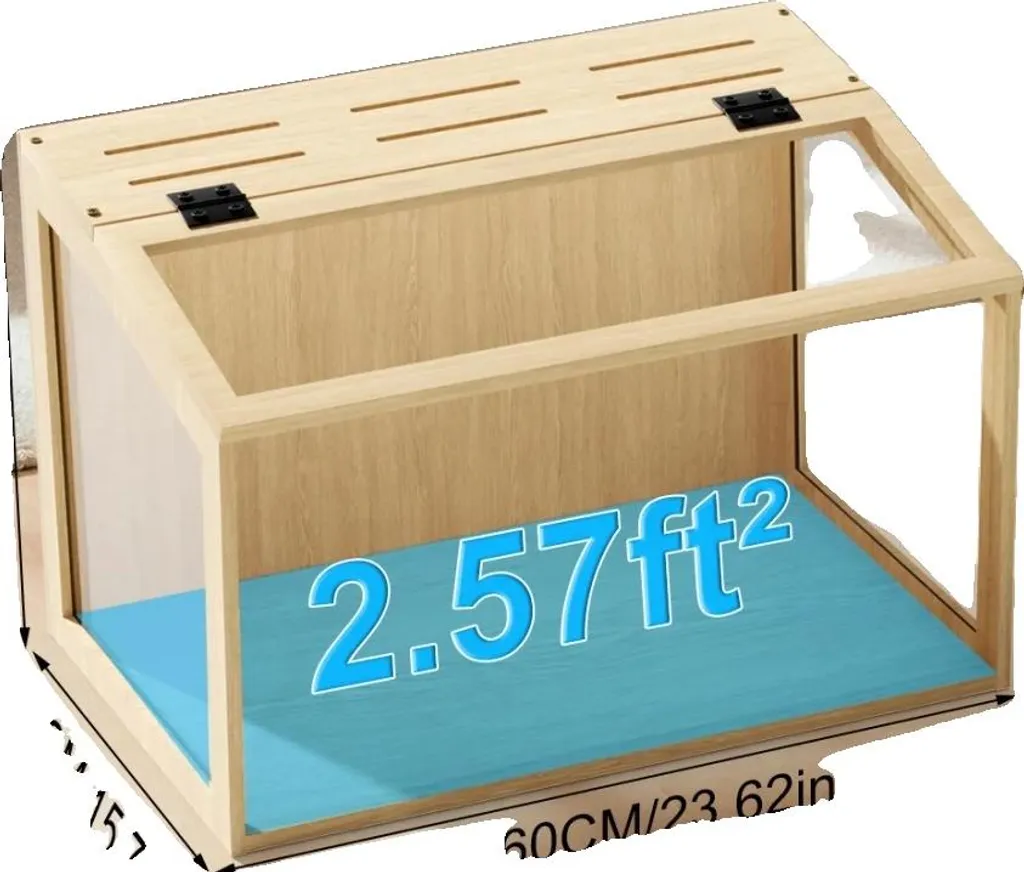 Habitat pour rongeurs de 60cm, cage hamster avec LED et finitions bois