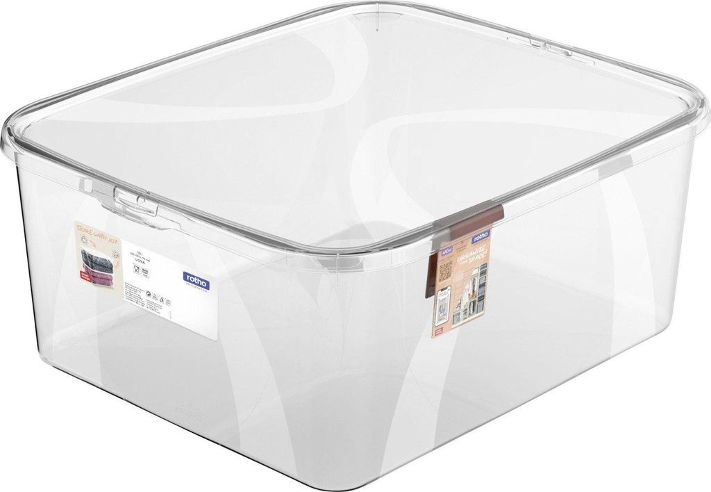 Caja de almacenamiento Rotho Lona con tapa, 41,3 x 34,8 cm, Imagen del producto 