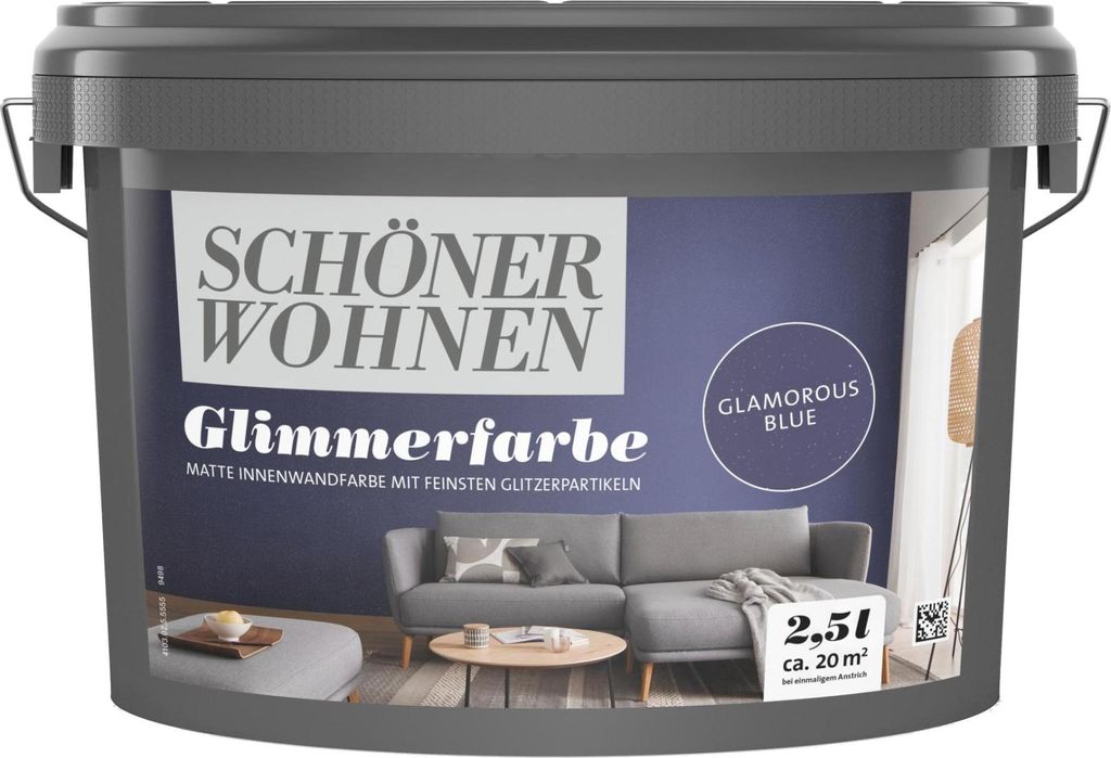Schöner Wohnen 2,5 l Glimmerfarbe Glamorous Blue blau Produktbild 