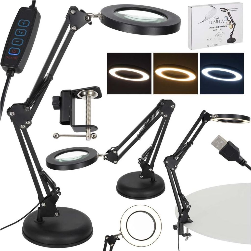 KIK KX2987 Multifunkční kosmetická lampa s lupou 12W, USB, Obrázek produktu 