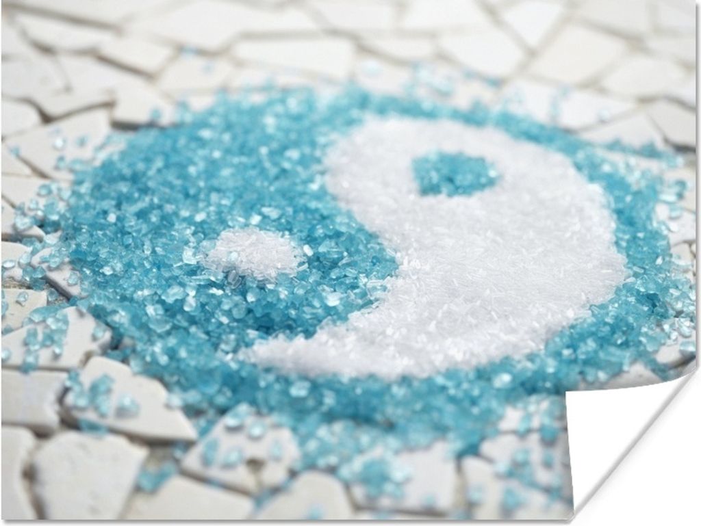 MuchoWow Poster Yin und Yang des blauen Glitzers 160x120 cm - Foto Plakat