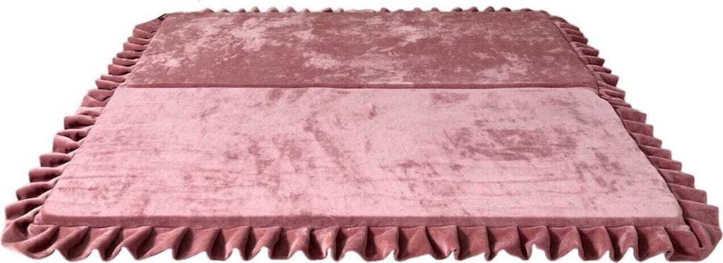 Monio for Kids - Schmutzig Rosa Quadratische XXL Spielmatte Weicher Samt Kinder abnehmbarem Bezug Babyspielmatte Kuschelmatte Waschbar Kinderzimmer
